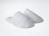 Тапочки махровые Бюджет Комби закрытый комбинированный мыс эконом махра (подошва изодом 5 мм)